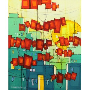Salman Farooqi, 16 x 20 Inch, Acrylic on Canvas, Cityscape Painting, AC-SF-279